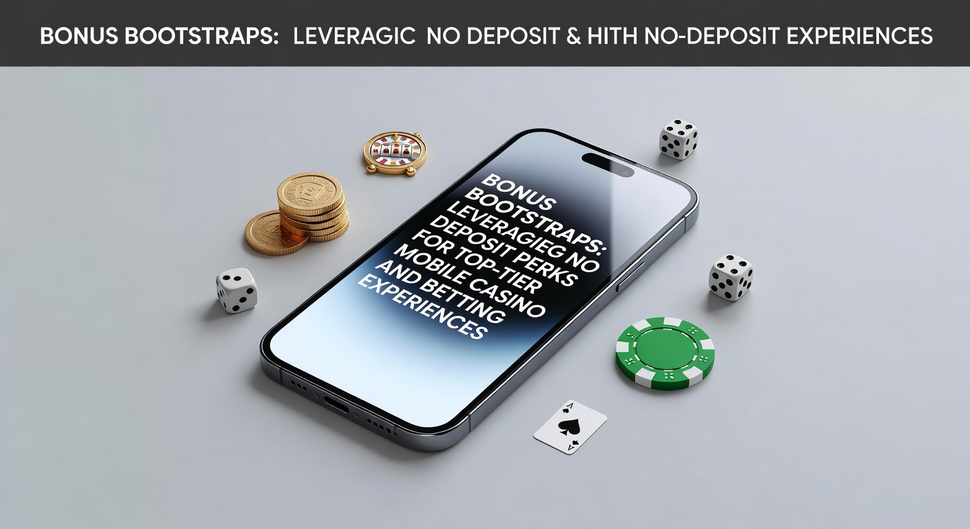 Smartphone displaying a mobile casino app with no deposit bonus offers glowing on the screen, surrounded by icons of slots and sports betting options