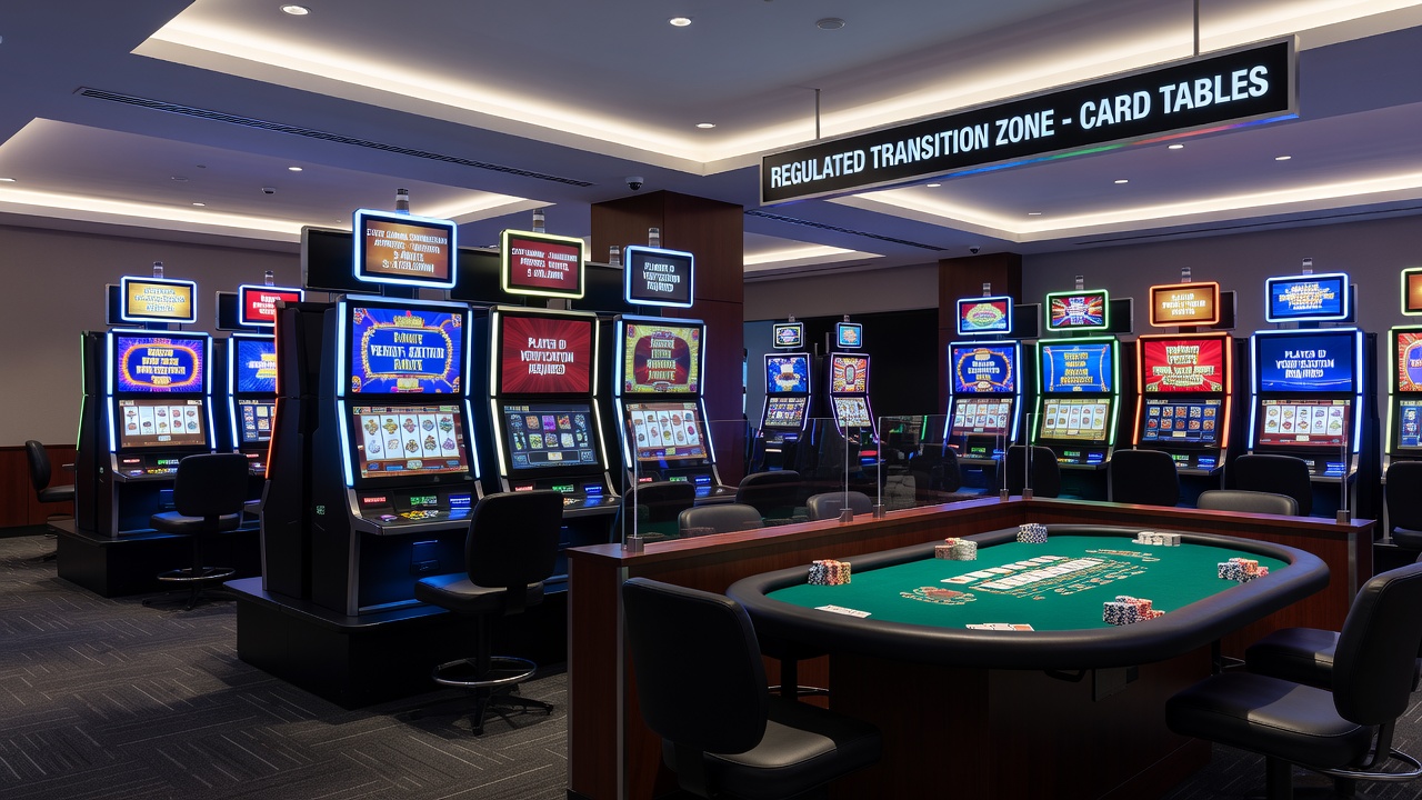 Regulatory compliance dashboard showing player account transitions across gaming formats